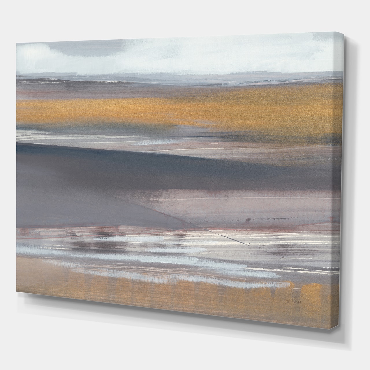 Designart - Misty Grey Beach - Nautical & Coastal Premium Canvas Wall Art